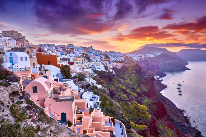 Clouds Of The Morning Dawn - Fira on Santorini