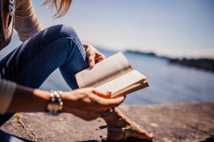 Reading on the beach