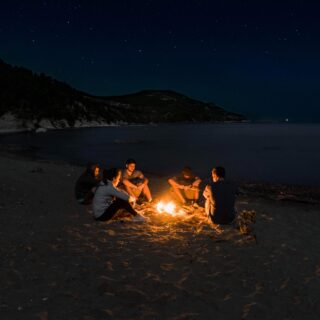 On a beach