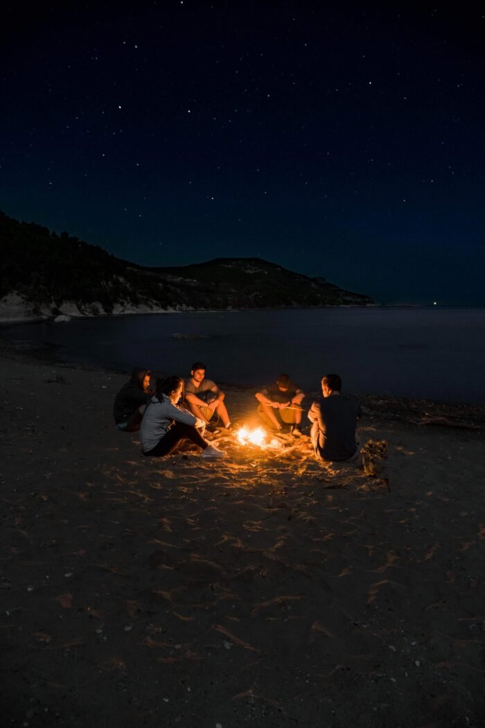 On a beach