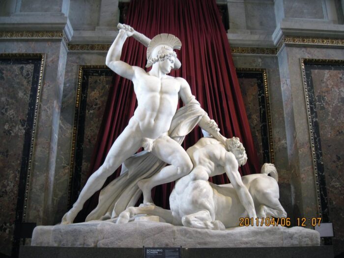 Theseus killing Minotaur