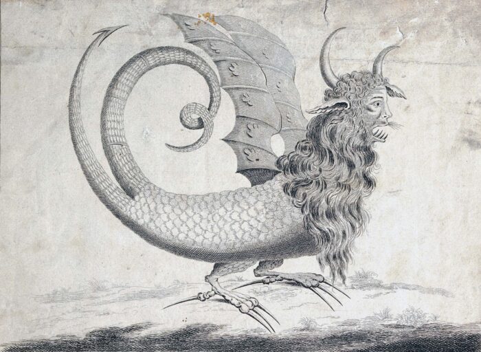 A harpy with two tails, horns, fangs, winged-ears and long hair-Wikimedia Commons