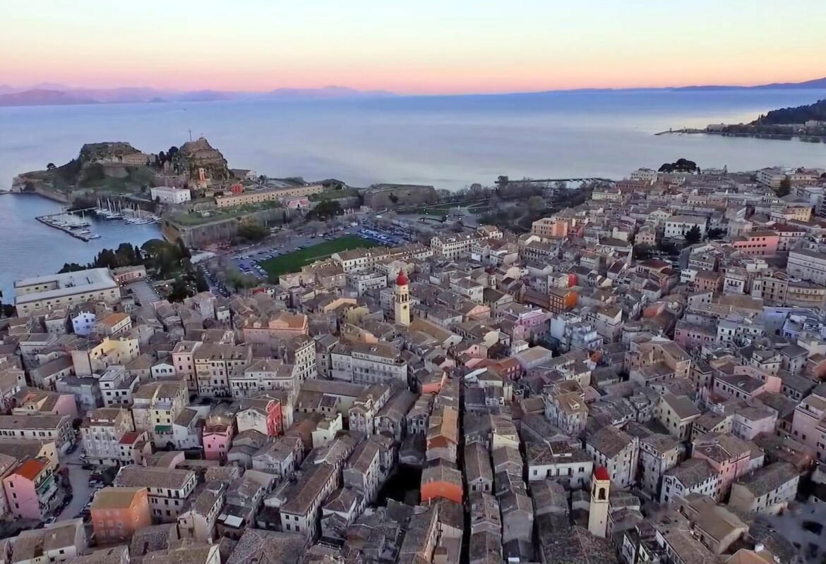 Corfu town from the air