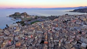 Corfu town from the air