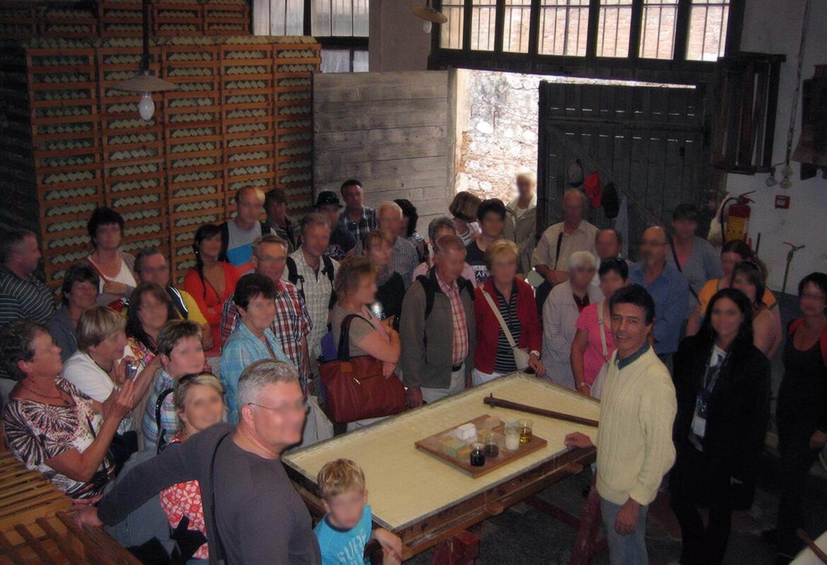 Patounis with visitors