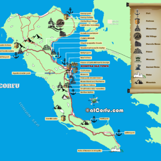 A map of Corfu Attractions