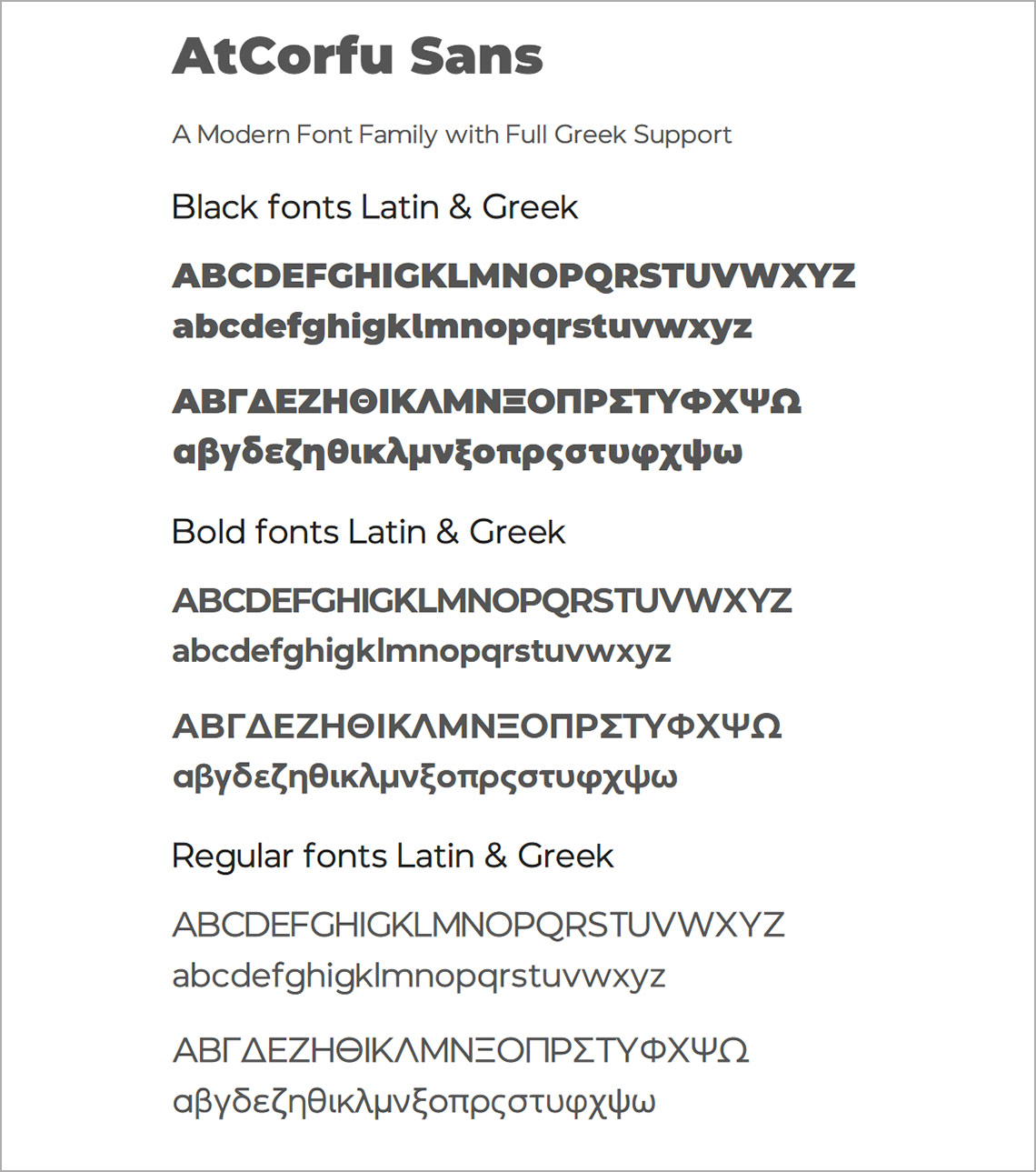 AtCorfu Sans - How it looks in all Languages