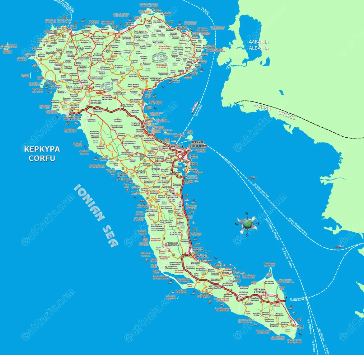 Corfu map