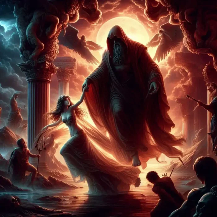 Hades abducting Persephone