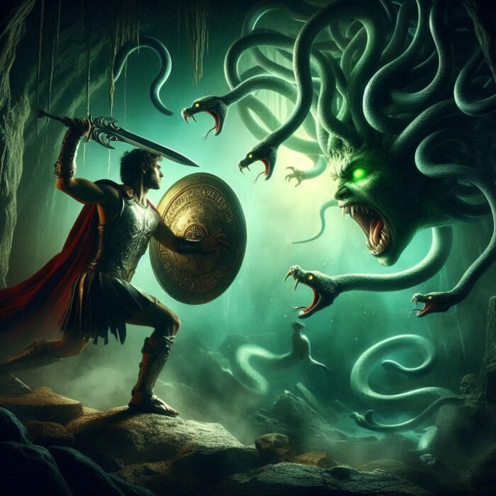 Perseas killing Medusa