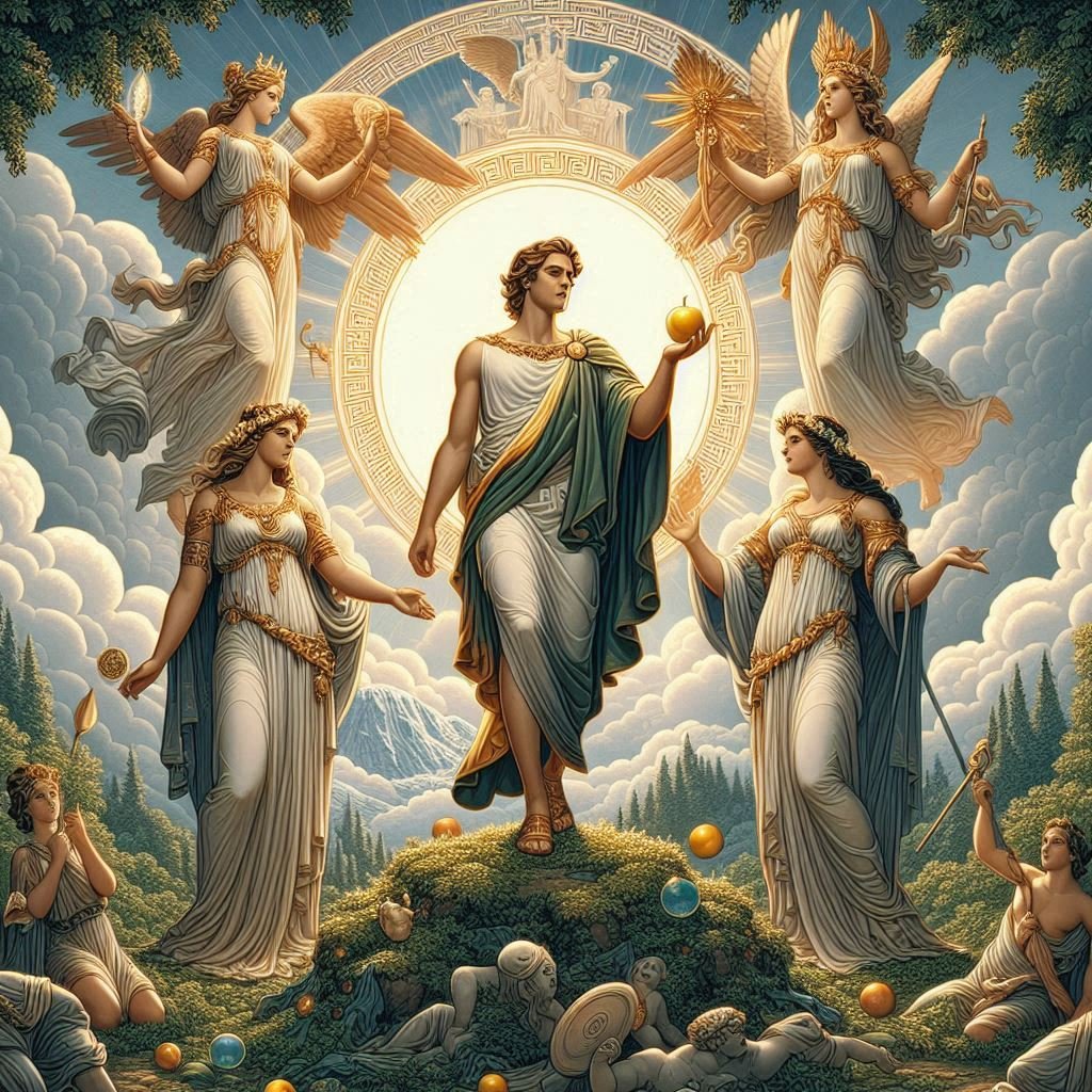 Paris giving the apple