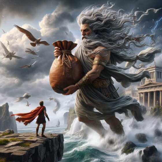 Aeolus giving the bag of winds