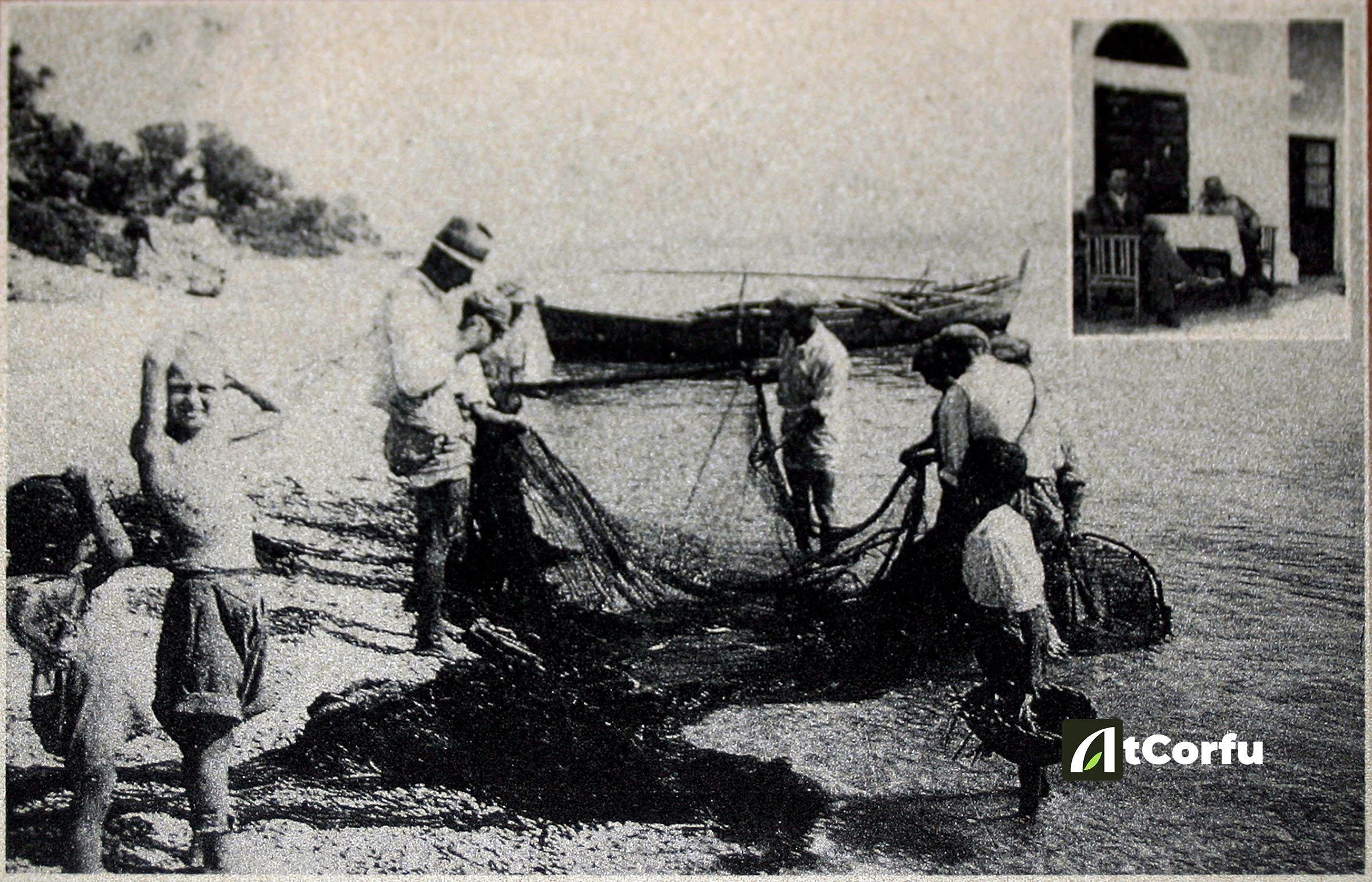 fishermen cleaning nets laopetra ori