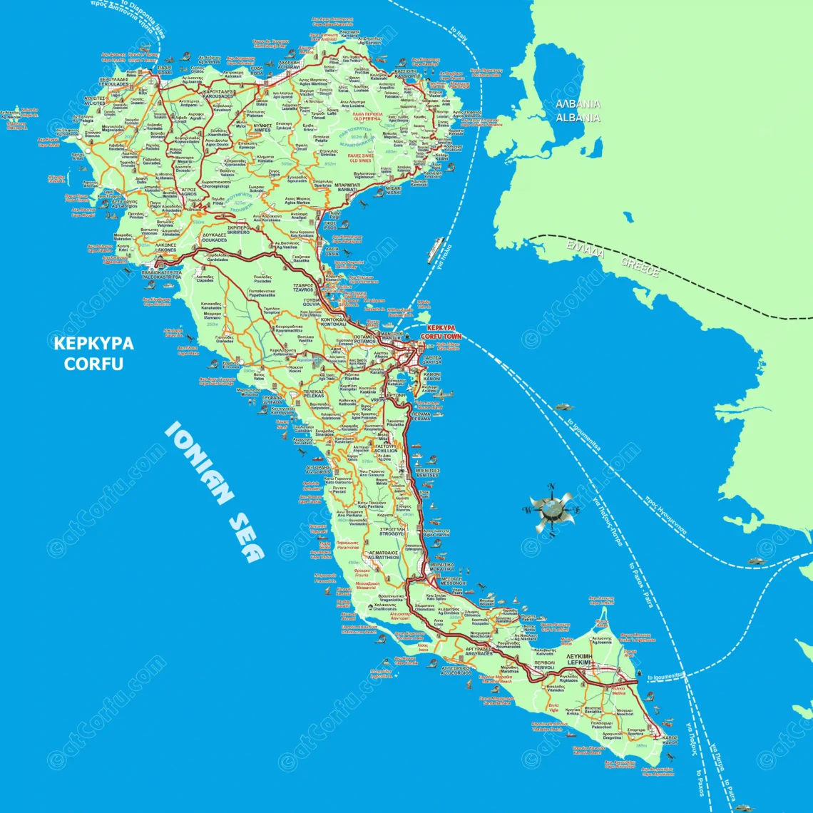 Corfu Map in high resolution